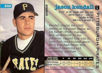1994 Bowman #246 Jason Kendall Back