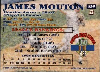 1994 Bowman #339 James Mouton Back