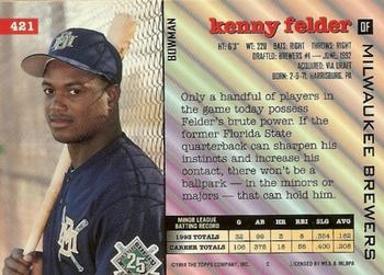 1994 Bowman #421 Kenny Felder Back