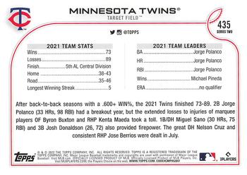 2022 Topps - All-Star Game Stamped #435 Minnesota Twins Back