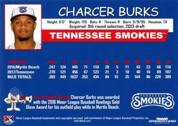 2018 Grandstand Tennessee Smokies #NNO Charcer Burks Back
