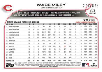 2022 Topps - Foilboard Retail #203 Wade Miley  Back
