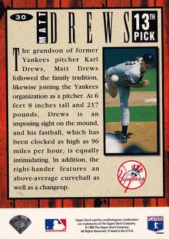 1994 Collector's Choice #30 Matt Drews Back
