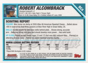 2007 Bowman - Chrome Prospects #BC4 Robert Alcombrack Back