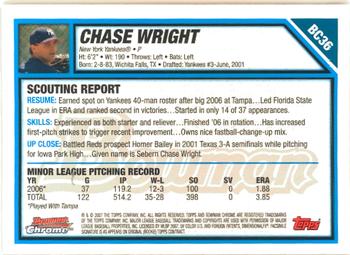 2007 Bowman - Chrome Prospects #BC36 Chase Wright Back