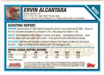 2007 Bowman - Chrome Prospects #BC52 Ervin Alcantara Back