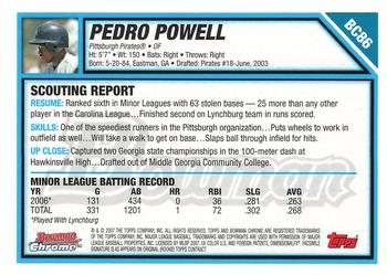2007 Bowman - Chrome Prospects #BC86 Pedro Powell Back