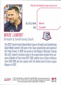 2022 Choice Round Rock Express #36 Wade Lamont Back