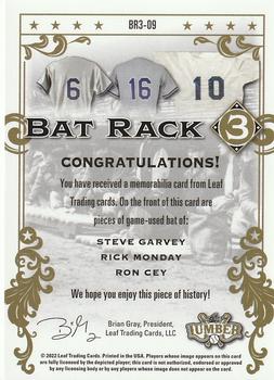 2022 Leaf Lumber - Bat Rack 3 Relics Bronze #BR3-09 Steve Garvey / Rick Monday / Ron Cey Back