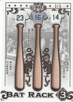 2022 Leaf Lumber - Bat Rack 3 Relics Pewter #BR3-10 Kirk Gibson / Rick Monday / Mike Scioscia Front