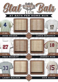 2022 Leaf Lumber - Stat Bats Relics: AB per HR Bronze #SBA-07 Duke Snider / Lance Berkman / Fred McGriff / Johnny Mize / Larry Walker / Dick Allen Front