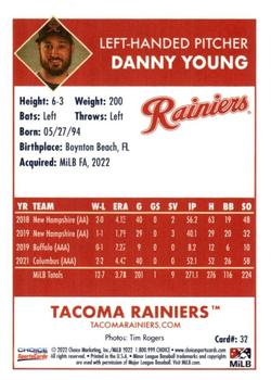 2022 Choice Tacoma Rainiers #32 Danny Young Back