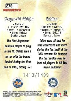 2001 Fleer Platinum - 2001 Ultra Update #278 Tsuyoshi Shinjo / Ichiro Back