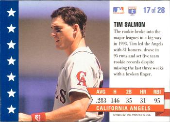 1994 Donruss - MVP #17 Tim Salmon Back