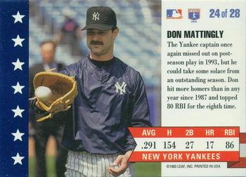 1994 Donruss - MVP #24 Don Mattingly Back