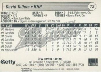 1995 Choice New Haven Ravens #NNO David Tellers Back