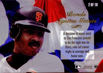 1994 Donruss - Spirit of the Game #2 Barry Bonds  Back