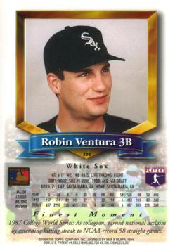 1994 Finest #202 Robin Ventura Back