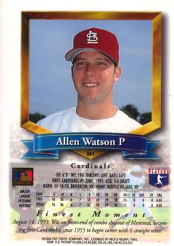 1994 Finest #331 Allen Watson Back