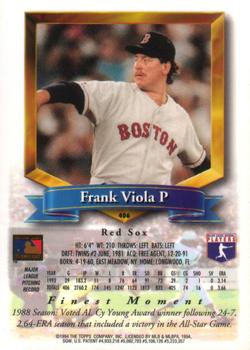 1994 Finest #406 Frank Viola Back