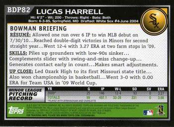 2010 Bowman Draft Picks & Prospects #BDP82 Lucas Harrell  Back