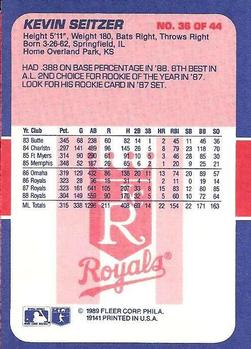 1989 Fleer Baseball's Exciting Stars #36 Kevin Seitzer Back