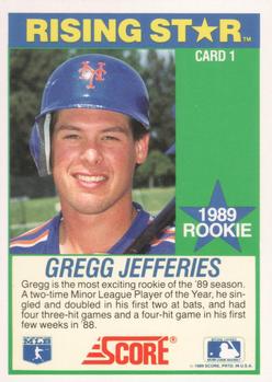 1989 Score Hottest 100 Rising Stars #1 Gregg Jefferies Back