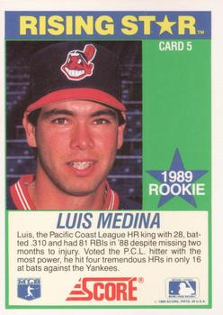 1989 Score Hottest 100 Rising Stars #5 Luis Medina Back