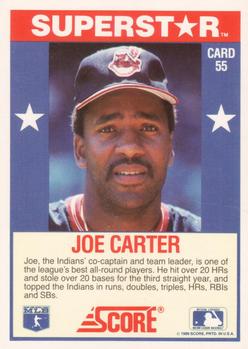 1989 Score Baseball's 100 Hottest Players #55 Joe Carter Back