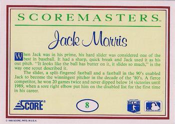 1989 Score Scoremasters #8 Jack Morris Back