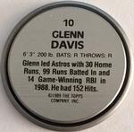 1989 Topps Coins #10 Glenn Davis Back