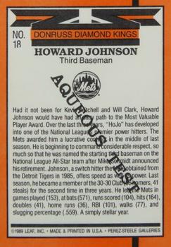 1990 Donruss Aqueous Test #18 Howard Johnson Back