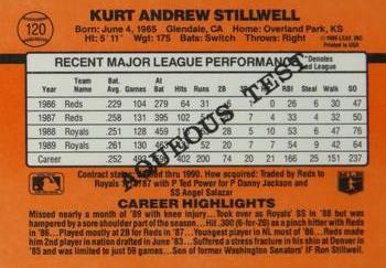 1990 Donruss Aqueous Test #120 Kurt Stillwell Back