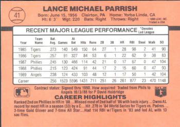 1990 Donruss Learning Series #41 Lance Parrish Back