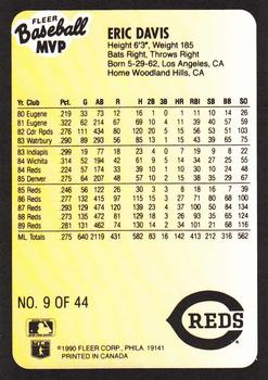 1990 Fleer Baseball MVPs #9 Eric Davis Back