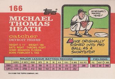 1990 Topps Big #166 Mike Heath Back