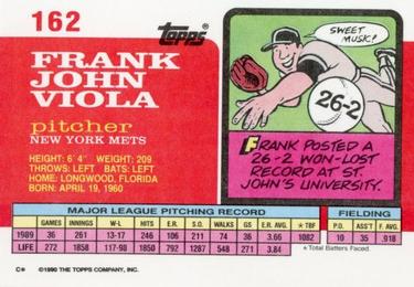 1990 Topps Big #162 Frank Viola Back