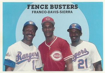 1989 Baseball Cards Magazine '59 Topps Replicas #68 Fence Busters (Julio Franco / Eric Davis / Ruben Sierra) Front