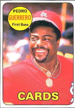 1990 Baseball Cards Magazine '69 Topps Repli-Cards #23 Pedro Guerrero Front
