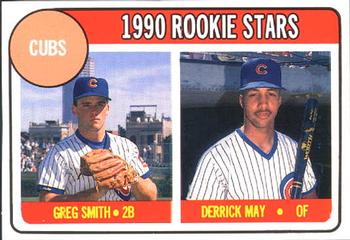 1990 Baseball Cards Magazine '69 Topps Repli-Cards #34 Cubs Rookies (Greg Smith / Derrick May) Front