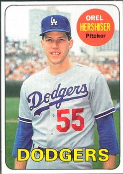 1990 Baseball Cards Magazine '69 Topps Repli-Cards #3 Orel Hershiser Front