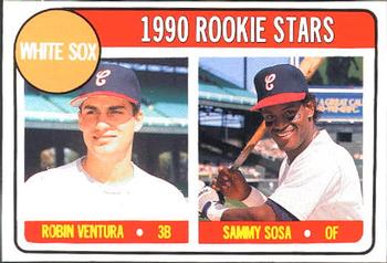 1990 Baseball Cards Magazine '69 Topps Repli-Cards #49 White Sox Rookies (Robin Ventura / Sammy Sosa) Front