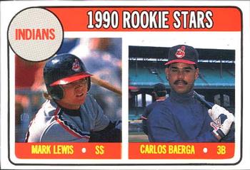 1990 Baseball Cards Magazine '69 Topps Repli-Cards #71 Indians Rookies (Mark Lewis / Carlos Baerga) Front