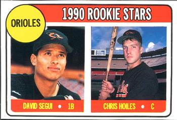 1990 Baseball Cards Magazine '69 Topps Repli-Cards #72 Orioles Rookies (David Segui / Chris Hoiles) Front