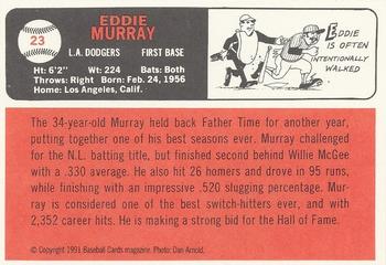1991 Baseball Cards Magazine '66 Topps Replicas #23 Eddie Murray Back