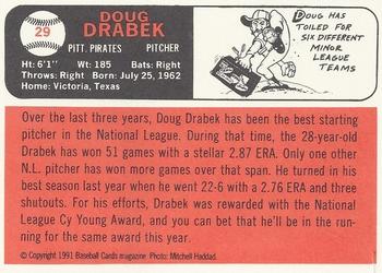 1991 Baseball Cards Magazine '66 Topps Replicas #29 Doug Drabek Back