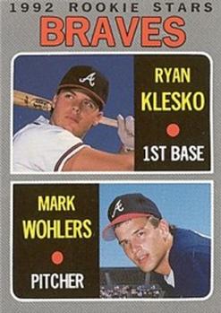 1992 Baseball Cards Magazine '70 Topps Replicas #2 Ryan Klesko / Mark Wohlers Front