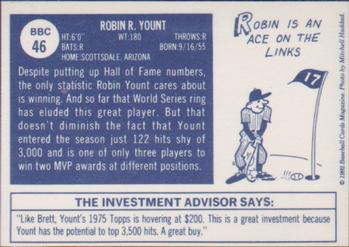 1992 Baseball Cards Magazine '70 Topps Replicas #46 Robin Yount Back