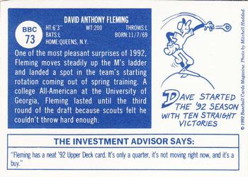 1992 Baseball Cards Magazine '70 Topps Replicas #73 Dave Fleming Back