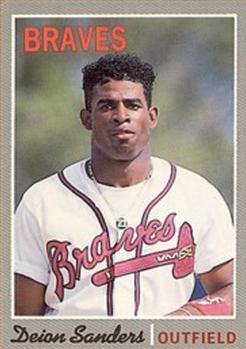 1992 Baseball Cards Magazine '70 Topps Replicas #65 Deion Sanders Front